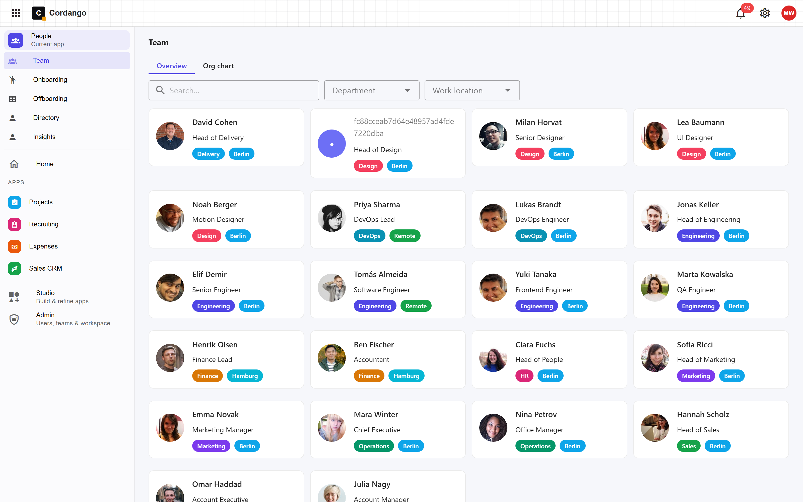 Employees app preview