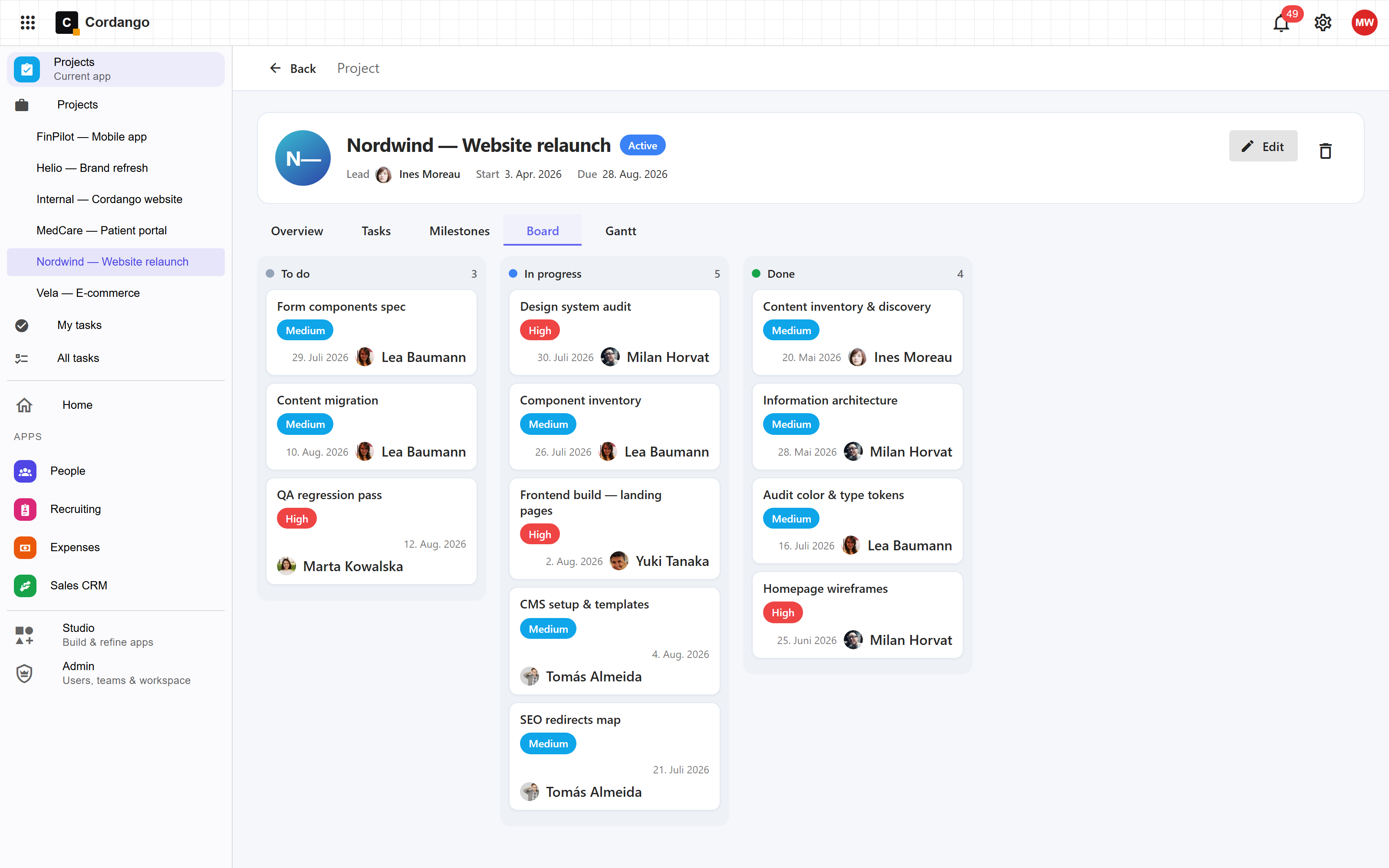 Projects app preview