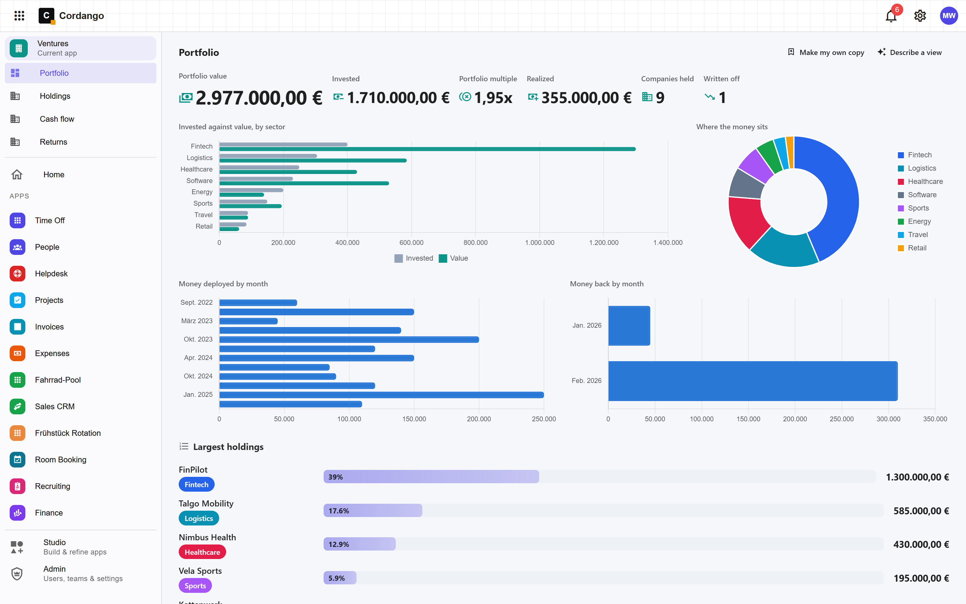 Investments app preview